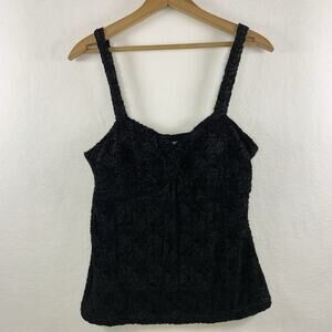 Vanity Womens Textured Velvet Burnout Babydoll Tank Top Sz XL Coquette Goth Y2K